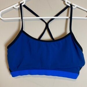 Fabletics blue and black sports bra size medium